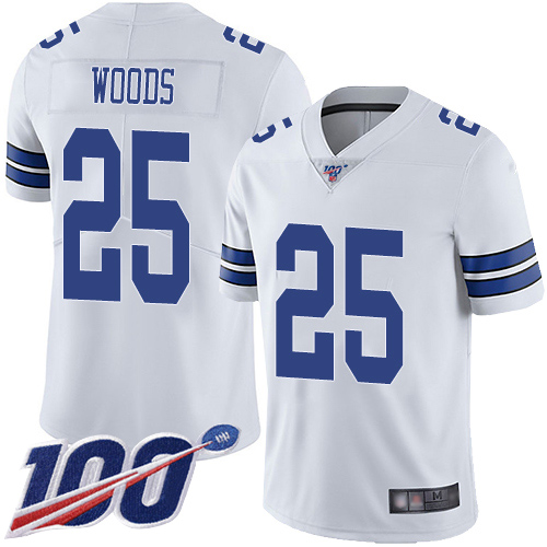 Men Dallas Cowboys Limited White Xavier Woods Road #25 100th Season Vapor Untouchable NFL Jersey->dallas cowboys->NFL Jersey
